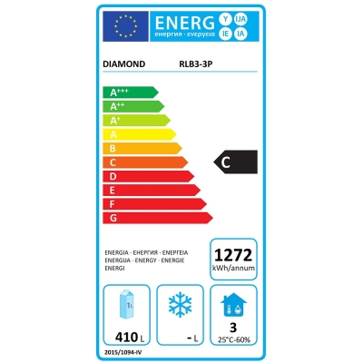 Refroidisseur de bouteilles 3 portes, 500 litres, pieds réglables RLB3-3P